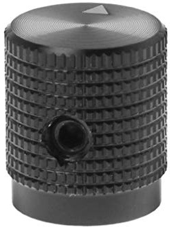 QishGO Potentiometer-Drehknöpfe, gerändelter Schaft, Potentiometer-Einstellknopf, Durchmesser 14 mm x 16 mm, Aluminium, h-Knauf, 2 Farben, schwarzes Etikett