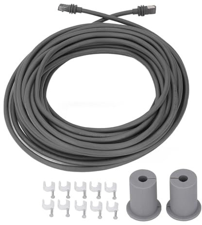 YUKOFE Câble de remplacement 30ft RJ45 Connecteur pour Gen 3 Dish Dish Rectangular Satellite Extension Cable Grey