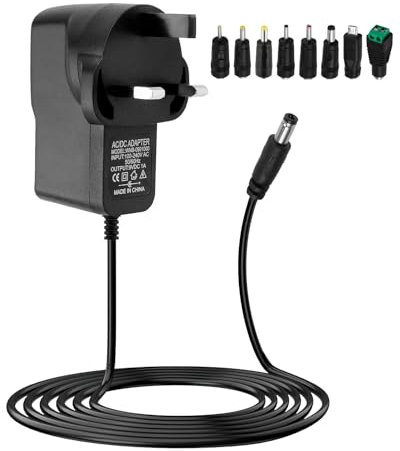 9V 1A Power Adapter Supply, Guitar Pedal AC/DC Jack One Spot Charging Adaptor Charger Plug Stompbox Compatible with Casio Piano Keyboard CTK CT LK MT LD WK CPS PRO Series AD-5