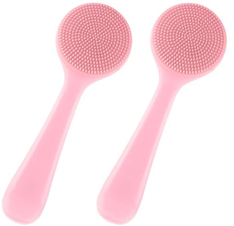 2 Stück Gesichtsbürste, Porenreiniger Gesicht, Manuell Silikon Pore Cleaning Brush, Rosa Wasserdicht Gesichtsreinigungsbürstezum Entfernen von Make-Up-Rückständen, Porenreinigen Gesicht Reinigung