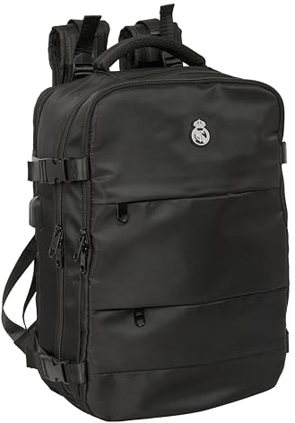 safta Real Madrid 3. Mannschaft 24/25 - Kabinenreiserucksack, für Laptops von 39,6 cm (15,6 Zoll), ideal für Jugendliche verschiedener Altersgruppen, bequem und vielseitig, Qualität und