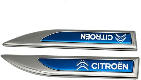 Fmesoo Emblem Badge Schriftzug Aufkleber,für Citroen Auto Kühlergrill Dekoration Seite Abzeichen Kofferraum Selbstklebende Wappen,B/Blue