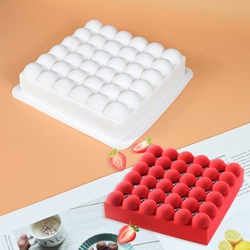 mostsom Silicone Mold for Mousse Cake, Chocolate, Cheesecake Bubbles Shape Pan - Flexible Baking Dish for Candy, Dessert, Ice Cube - Non-Stick Freezer & Oven Safe (C_ Bubbles)