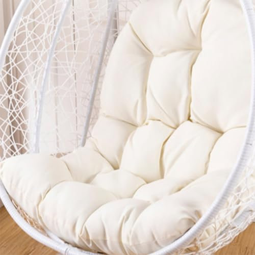 Aocase Hängesessel Kissen, Auflagen Polster für Rattan Hängesschaukel, Dicke Weiche Hängekorb Kissen Schaukelstuhl Sitzkissen für Schaukel Korb, Sitzkissen für Hängesessel Outdoor,Weiß,120×80cm