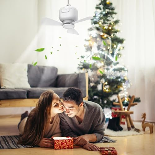 Portable Ceiling Fan | Camping Ceiling Fan | Portable Roof Fan For Tent | Wireless Remote Control Camping Fans | Wind Blower With Hook For Air Circulation Gazebo Patio Bedroom Tent Workshop