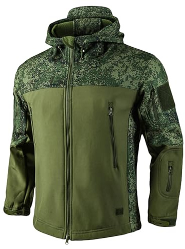 MOKBAY Taktische Jacke Herren Flecktarn Tarnung Jacke Bundeswehr Camouflage Multifunktionsjacke Jagdjacke Camo Feldjacke Army Softshelljacke