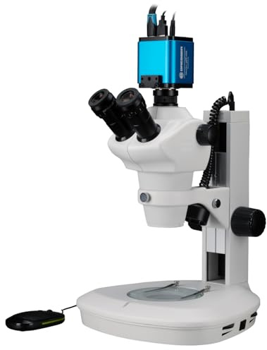 Bresser Stereo Microscope 8-50x Zoom LED Reflected Light with MikroCam PRO HDMI Autofocus Camera Set Black