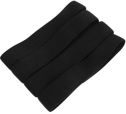 Toyvian 4pcs Black Nylon Elastic Bento Box Straps 25mm X 300mm Lunch Box Fastening Bands for School, Office, Picnic and Outdoor Use