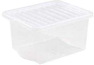 Pack of 5 35lt clear plastic box + Clear lid by Wham