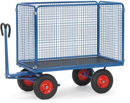 Fetra Transportgeräte mtmgh444l Sackkarre Lüftungsgitter, Luftreifen, 1550 mm Länge x 850 mm Breite x 1490 mm Höhe