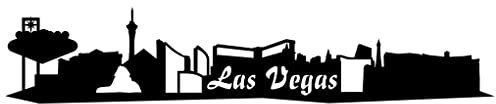 Samunshi® Wandtattoo Las Vegas Skyline Wandaufkleber schwarz 30x5,7cm