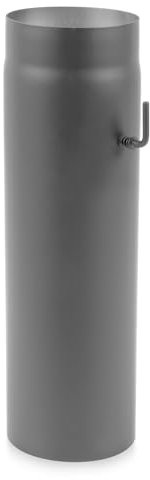 EWO Ofenrohr 150mm Durchmesser - Rauchrohr 50cm lang mit Drosselklappe (Gussgrau) - Feuerrohr 2 mm Stahlblech - Kaminrohr mit Senotherm-Beschichtung - rußbeständig, frost- & tauwechselbeständig