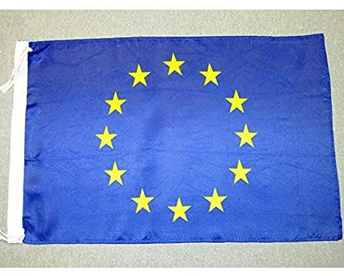 AZ FLAG - Drapeau Europe - 45x30 cm - Pavillon Européen - Union Européenne - Ue Polyester Léger Avec Deux Cordelettes - 20g