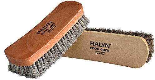 Ralyn 8 Large Professional Shoe Shine, Buff Brushes. for Boots, Shoes & Other Leather Care. 100% Horsehair Bristles (Horsehair Color May Vary), 2-Pack