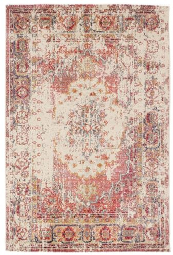 RugVista AVA Teppich, 200 x 300 cm, Coral/Beige | Vintage, Rechteckig, Niedriger Stapel, Nur chemische Reinigung, Oeko-Tex 100, Wohnzimmer, Esszimmer, Schlafzimmer