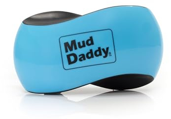 Mud Daddy Detangler and Deshedder Brush, All Coat Types, Easy Grab, Blue