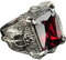 Vintage Echt 925 Sterling Silber Drachenklaue Ring mit Facette Rot Granat Stein Punk Drachen Klaue Schmuck für Herren Größe 66