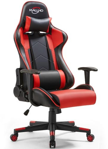 Polar Aurora Gaming Chair Racing Style High-Back PU Leather Office Chair Computer Desk Chair Executive Ergonomic Swivel Chair Headrest Lumbar Support
