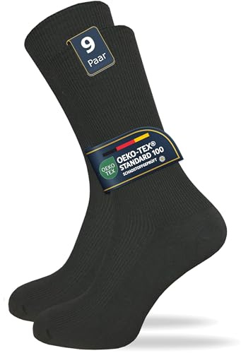 GAWILO Venensocken für Damen & Herren (9 Paar) | Ohne Gummi & ohne drückende Naht | Gesundheitssocken mit Komfortbund | Haltbar & bequem