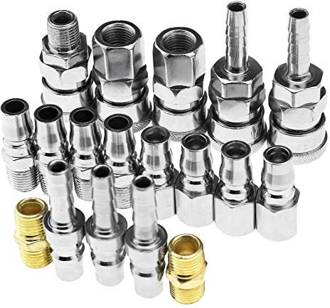 OTOTEC Kit di raccordi per compressore d'aria BSP per tubo dell'aria con connettore rapido pneumatico e accoppiatore e spina