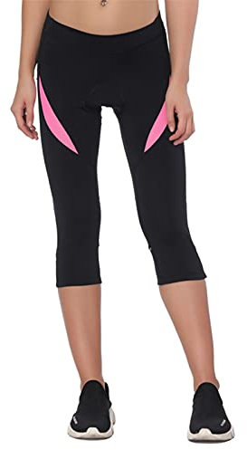 Santic Pantaloni Ciclismo Donna Imbottiti 3/4 per Ciclista, Bicicletta Rosa EU XL