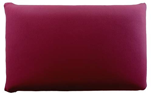 Edda Lux Bezug passend für SIEBENSCHLÄFER Kissen, 72 x 42 cm und für MaxxGoods Nackenstützkissen, 70 x 42 cm, Jersey Kissenbezug mit Reißverschluss, aus 100% Baumwolle, in Burgund