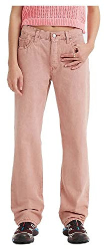 Levi's Jeans Levi's modello 501S a vita alta, con gamba dritta in cotone da donna colore Rosa chiaro. -Composizione: Cotone Rosso Red