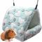 LeerKing Kleintiere Kuschelhöhle Meerschweinchen Kuschelbett Nest Plüsch Haus Hängematte für Ratte Hamster Nager Frettchen Bartagame Degu Grün L