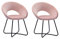 SAM 2er Set Esszimmerstuhl Lenny in Rosa, Stoffbezug aus Samt, Schwarze Metallbeine, Design-Sessel, Polsterstuhl im skandinavischen Stil