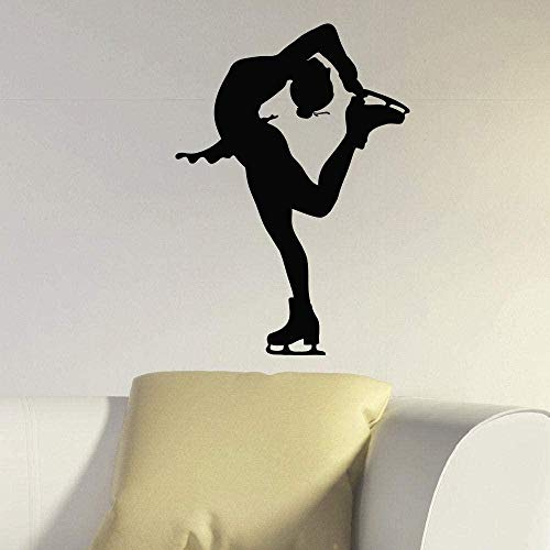UYEDSR Wandsticker Vinyl Aufkleber Sport Gym Mädchen Wandkunst Wandbild Mädchen Skater EIS Eiskunstlauf Wandtattoo Mädchen Zimmer Dekor Gym Wandkunst Poster 57x80cm