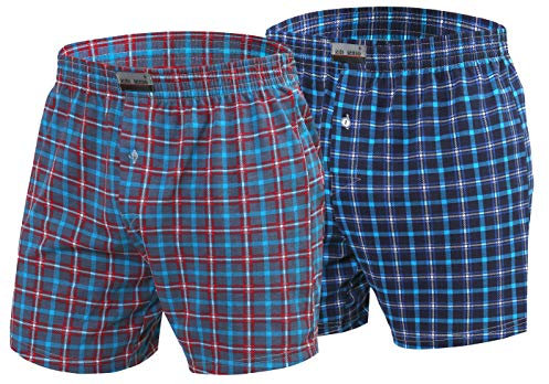 sesto senso Paquet de 2 Short Bas Pyjama Homme Coton Lot de Deux Court Pantalon Carreaux XXL 2+3