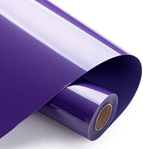 Foeska Heat Transfer Vinyl Bundle 12 x 10' Feet Rolls,HTV for Silhouette Cameo Easy to Cut & Weed, DIY Heat Press Design for T-Shirt, Clothes, Hats and Other Textiles Purple
