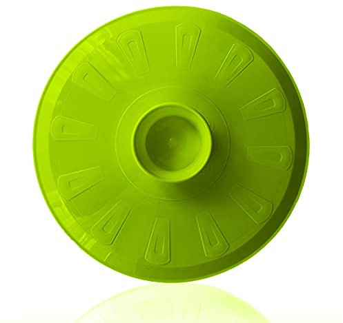 Tapa volteatortillas 26cm, tapa para sartén y para voltear tortilla de patatas, giratortillas de plástico para microondas, frigorífico, LIBRE DE BPA, tapa girar tortilla (25,5, Verde)
