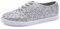 Feversole Damen Mode Kleid Sneakers Party Bling Casual Flats Embellished Shoes, Silber 41 EU