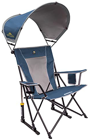 GCI Outdoor Schaukelstuhl mit Sonnenschutz, für den Außenbereich, mit Baldachin