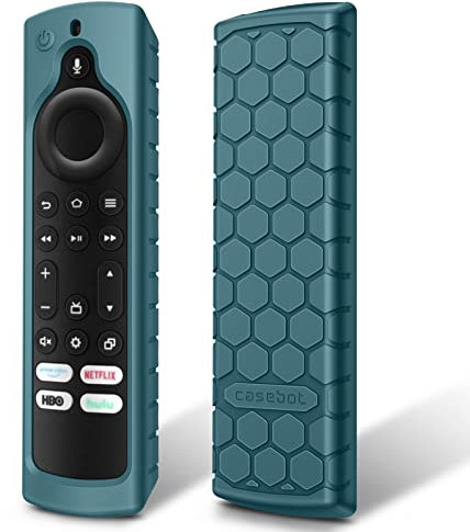 Fintie Silikon-Schutzhülle für Fire TV Stick 4K Max (2. Gen.)/Toshiba/Insignia/Pioneer/2-Serie/4-Serie/Omni Fire TV-Fernbedienung, Alexa Enhanced Sprachfernbedienung, Blaugrün (Dark Cyan)