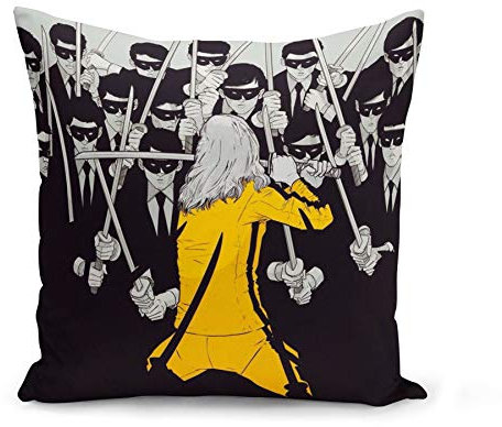 French Unicorn - Funda de cojín con película Kill Bill Volume 1 póster de cine de comedia, color negro (40 x 40 cm)