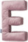 Bellochi Dekorative Kissen mit Antiallergische Füllung - Kuschelkissen - Zierkissen - aus Samt - Kinderkissen in Form eines Buchstabe E - Rosa