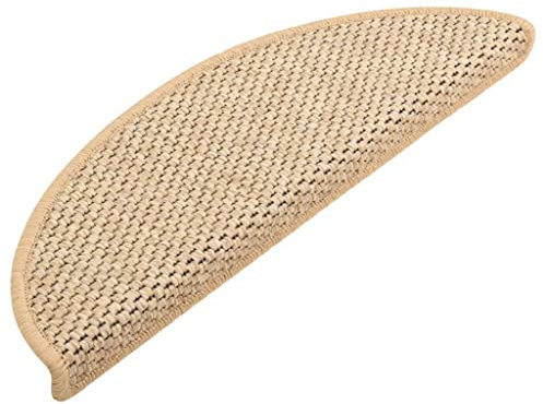 homiuse Treppenmatten Selbstklebend Sisal 15 STK. 65x25 cm Hellbeige Treppenstufen Matten Modern Stufenteppich Stufenmatten Innen Treppenstufen Antirutsch Treppenstufen Schutz Komfortabel & Warm