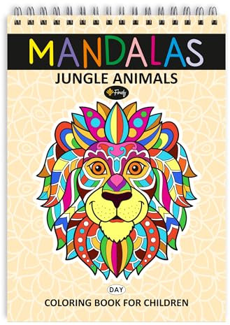 Finoly Mandala Malbuch Kinder mit 30 Motiven | Mandala Malbuch Tiere | Tier Mandala Kinder A4 Format | Mandalas für Kinder Premium Papier | Malblock Mandala Kinder | Spiralbindung (Tag)