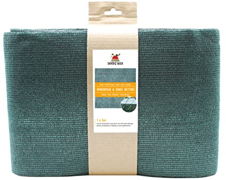 Red de Sombra para Plantas – Red de privacidad para Valla – Rompevientos – Red Multiusos Verde 1 m x 5 m – Pantalla para Invernadero – Plástico HDPE Duradero - Seedzbox