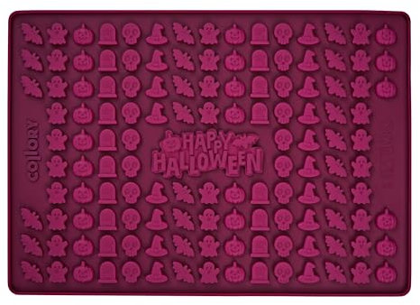 Collory Backmatte Hundekekse, Leckerlis in MINI HALLOWEEN MOTIVE (ca. 2cm), Silikon Backform, Hitzebeständig, Lebensmittelecht & Bpa-frei