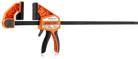 Vanquish Quick Release Bar Clamps/Spreader for Woodworking, One-Handed Wood Clamps, Heavy Duty 300 Lbs Load Limit, 24-Inch, 3615