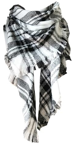 Schal Damen Karo Herbst Winter Halstuch Weich Warm Winterschal XXL Lang Frauen Elegant Plaid Kuschelig Deckenschal Schlupfschal Scarf Hijab 2023 Beige Kariert Schal Loop Schal