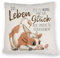Kuh Kissen mit Spruch Das Leben ist zu kurz um das Glück zu verschieben EIN niedliches DekoKissen für das Sofa Kalb Baby Motiv Frauen Kuscheliges Tiermotiv Landtier Bauerntiere