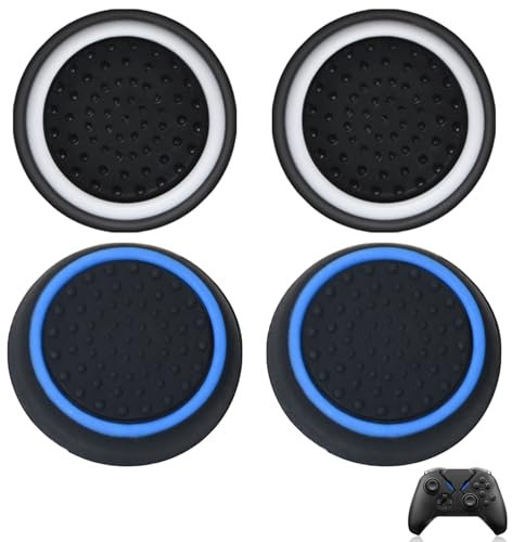 wimony 4Pcs Controller Thumb Grips Compatible with PS5 & PS4 Joystick Controller,Silicone Controller Thumb Grips Cover Protection Attachments,Convex and Concave-Raised Dots & Studded Design