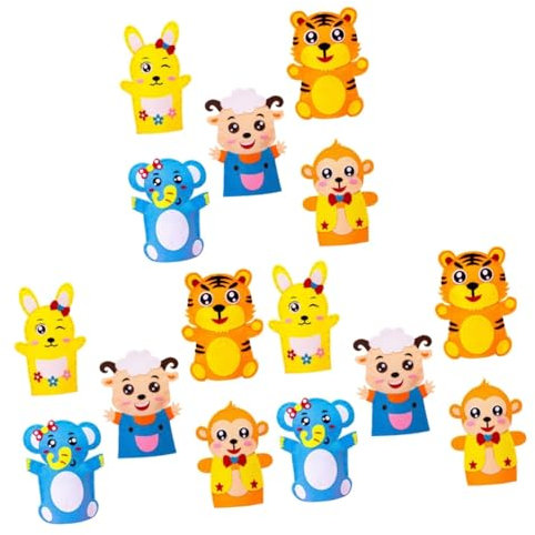 Toyvian 15 Sätze Handpuppe selber Machen Hasenspielzeug tierisches DIY-Spielzeug Kinderspielzeug Puppen Spielzeuge Bastelset selber Machen DIY Bastelbedarf Karikatur Material Tuch