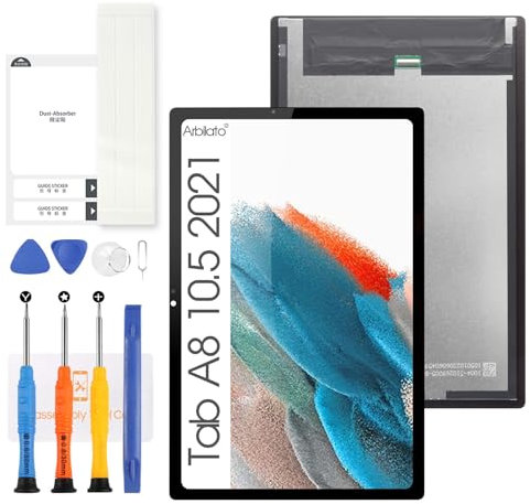 Écran de rechange pour Samsung Galaxy Tab A8 10.5 (2021) X200 Écran tactile LCD SM-X200 SM-X205 Assemblage complet avec outils (Noir)