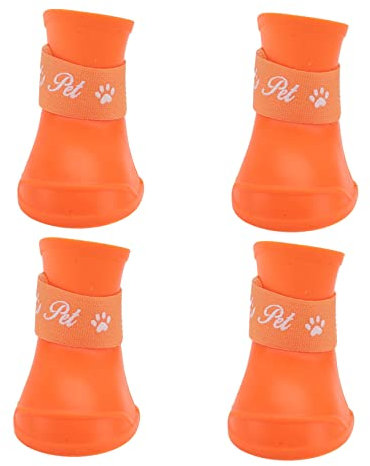 CIYODO Haustier Regenstiefel Hund Welpen Schneeschuhe Easy-on Gummischuhe Feature Größe L