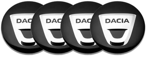 AFSNT 4 Stück Auto Rad Nabenkappen Aufkleber für Dacia Duster Logan Sandero 2 Mcv Sandero 56mm,Radnabenkappen Logo-Aufklebern Wasserdicht Staubdicht Nabendeckel Radnabenabdeckung